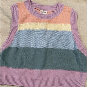 Colorful Striped Knit Sweater Top